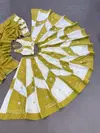 Tew Roman Silk Mirror Work Navaratri Lehenga Choli